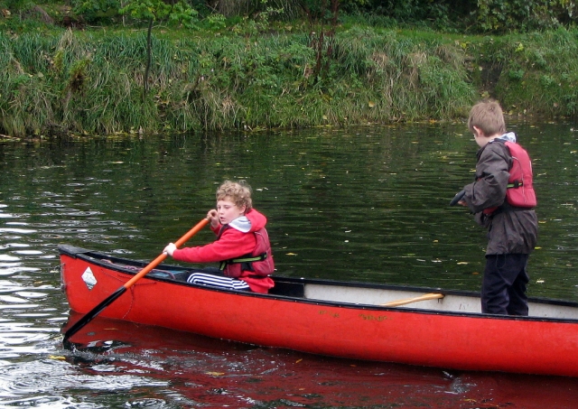 Canoeing is an easy and fun water sport for children